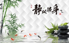 静以修身中式背景墙