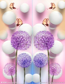 3D唯美蒲公英现代玄关门厅装饰