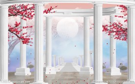 罗马柱3D背景墙