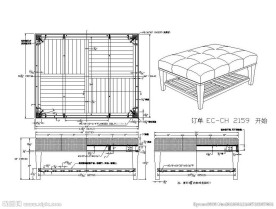 方格式咖啡桌家具CAD图纸