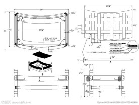 草蓆垫脚凳家具CAD