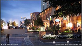 夜景商业街  步行街动画