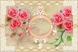 3D玫瑰背景墙爱丽舍3D