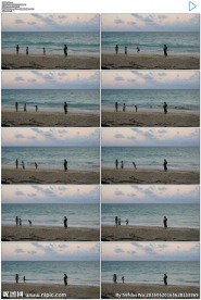 4K夏威夷海滩上度假游客