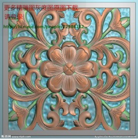 欧式洋花门上花精雕灰度浮雕图