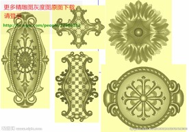 成套圆形门上洋花床头花精雕图