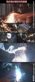 焊接工人工作火花四溅高清实拍视