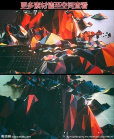 彩色多面风格地形地貌循环VJ视