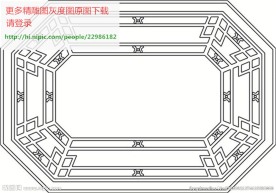 花格屏风镂空通花窗格矢量线条图