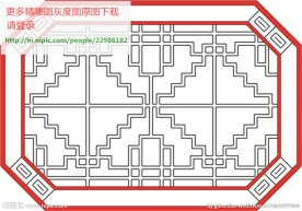 花格屏风镂空通花窗格矢量线条图