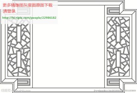 花格屏风镂空通花窗格矢量线条