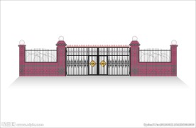 中式欧式别墅大院围墙铁艺大门栏