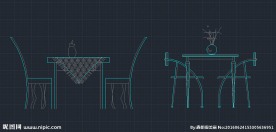 餐桌 餐椅cad