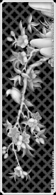 牡丹花菊花镂空花鸟通花精雕灰度