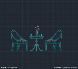 会所椅子 茶台 CAD