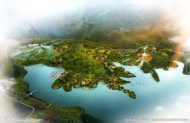 湿地景观鸟瞰效果图