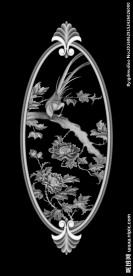 牡丹花 门花 灰度图 精雕图