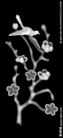 门上梅花 灰度图 精雕图