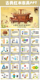 传统古典红木实木家具PPT模板