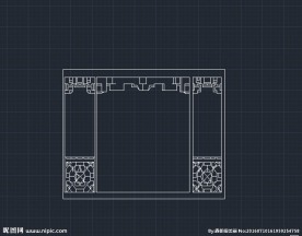 中式隔断套口门框 cad