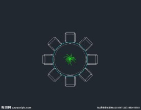 餐桌 平面图 cad