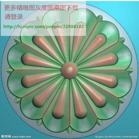 圆形洋花门上花精雕图