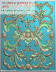 对称洋花精雕图