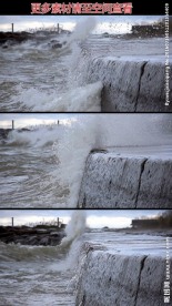 海浪冲击防护堤高清实拍视频素材