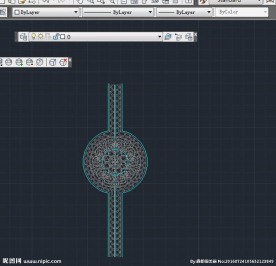 仿古门锁 cad
