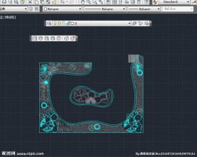 花园 俯视图 cad