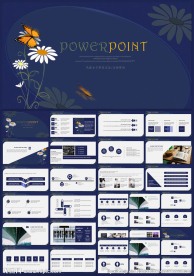 蓝色小花卡通动态PPT模板