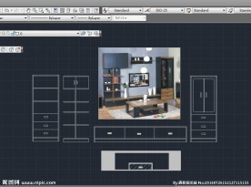 板式家具电视柜 cad