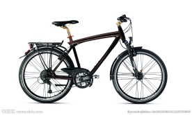 精致的自行车的侧面大图