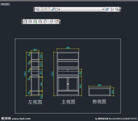中式书架 厅柜 cad