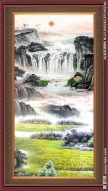 国画山水 流水
