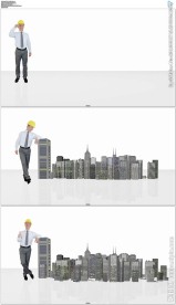 建筑工人和生长的建筑