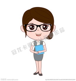 卡通女秘书矢量插图