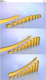3D金黄色柱状图生长