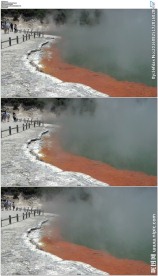 冒着热气的新西兰温泉