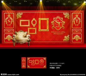 欧式红金色巴洛克婚礼