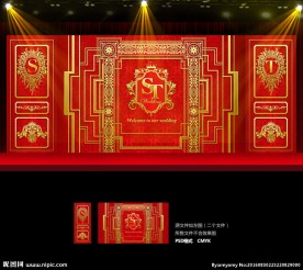 欧式红金色巴洛克婚礼