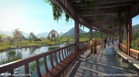 农庄走廊 农田 田园 油菜花