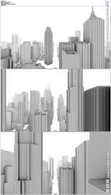 白模建筑大楼穿梭