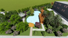 特色假山水景园林景观效果图