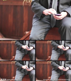 商务人士玩手机