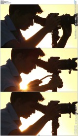 夕阳摄影师摄像