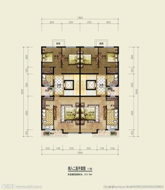 别墅户型彩色平面图