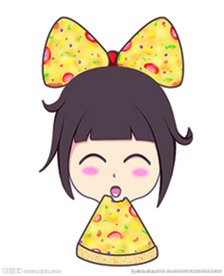 原创卡通手绘披萨西餐头像log