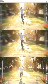 成功的喜悦奔跑