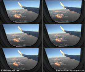 透过飞机舷窗看风景